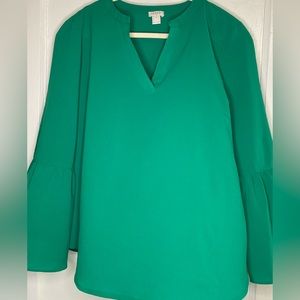 J. Crew green blouse